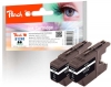 Peach Doppelpack Tintenpatronen schwarz kompatibel zu  Brother LC-1240BK*2