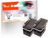 Peach Twin Pack Ink Cartridge black, compatible with  Brother LC-12EBK