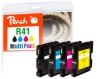320187 - Peach Spar Pack Tintenpatronen kompatibel zu GC41, 405761, 405762, 405763, 405764 Ricoh